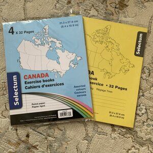 Canada Exercise Books 6 x 32 Pages Ruled Lined Paper Notebooks School Supplies